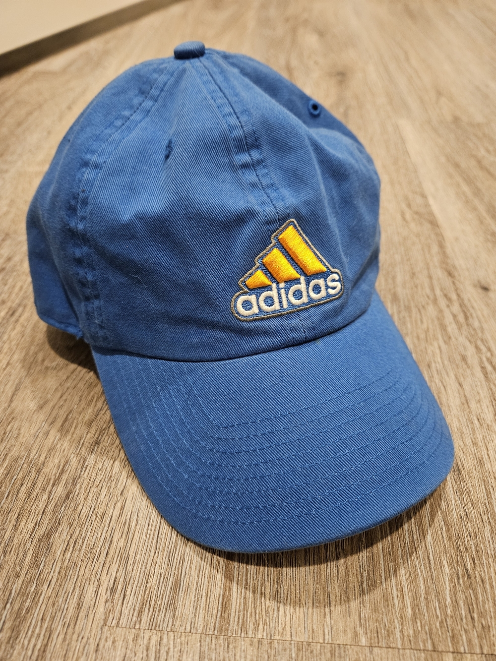 Adidas Women's Blue Baseball Cap with Yellow Logo | 100% Cotton